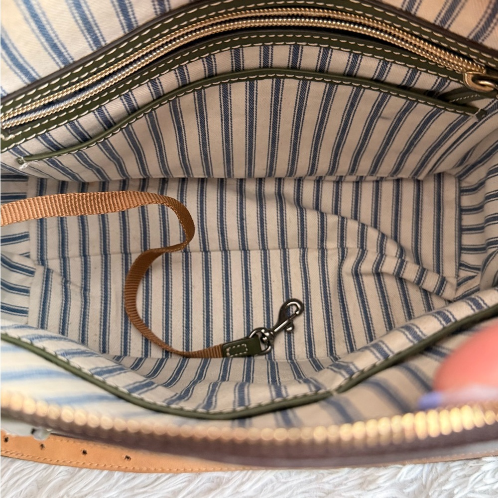 Dooney & Bourke Olive Green Leather Satchel Bag w/ Long Strap & Matching Wallet - Picture 5 of 11